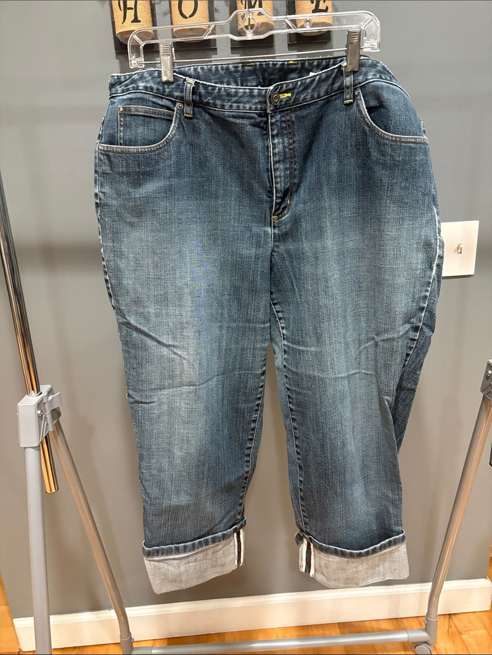 Talbots Women's Cropped Roll-Cuff Jeans in Medium Blue